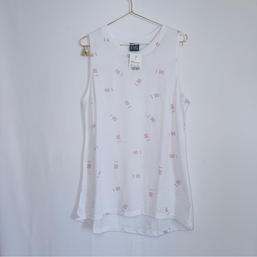 NEW Modernlux Summer Beach Ready Tank Top with Pink 'I DO' Print 💝